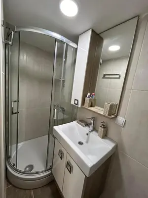 a bathroom with a sink and a shower at Villa Galatea in Utjeha