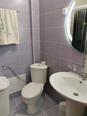 a bathroom with a toilet and a sink at D&D Apartman in Bar