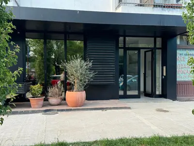 a store front with potted plants in front of it at Eleven in Podgorica