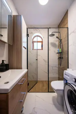 a bathroom with a shower and a toilet at Bubi in Kotor