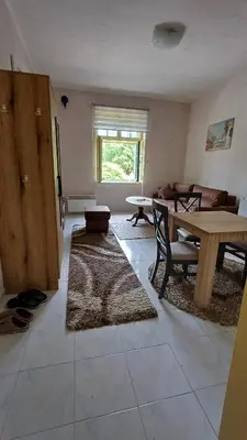 a living room with a couch and a table at Star Apartment in Cetinje