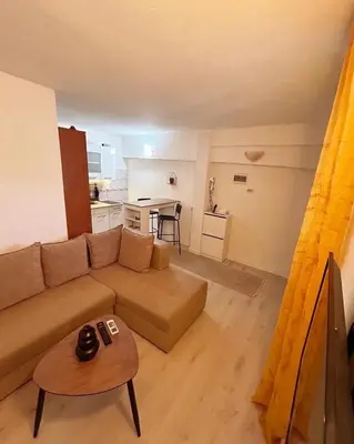 a living room with a couch and a table at Zinzula apartments in Bar