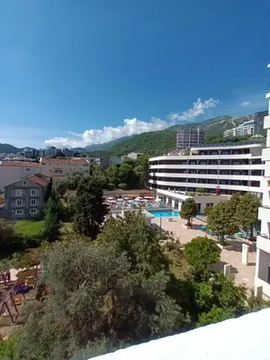 a view of the hotel and the pool at Beli angel in Rafailovici