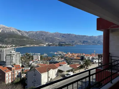 a view of a city and a body of water at Bela Vista in Budva