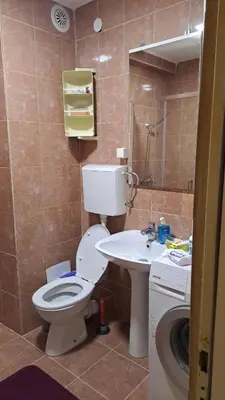 a bathroom with a toilet and a sink at Apartman Vesna Budva 1 in Budva