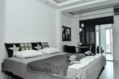 a bedroom with a large bed in a room at La splendida in Becici