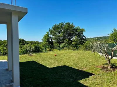 a view of a field of grass with a tree at Oak valley in Bar