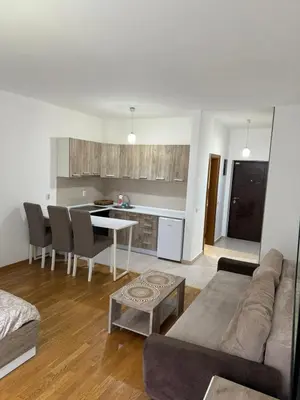 a living room with a couch and a table at Studio Marovic in Ulcinj