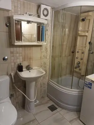 a bathroom with a shower and a sink and a toilet at Zagradge IN Apartments in Zagrađe