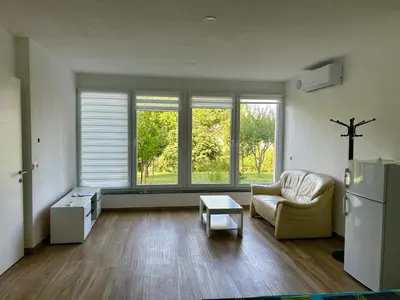 a living room with a couch and a chair at Apartments David in Ulcinj