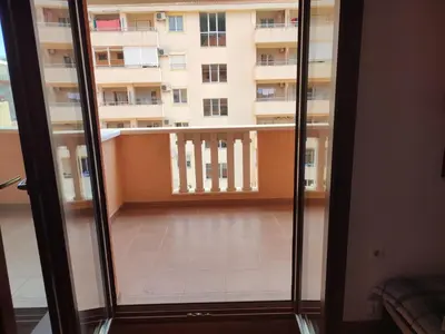 a view from the door of a balcony of a building at Studio Vanja in Budva