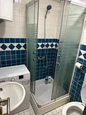 a bathroom with a shower and a sink at Due Sorelle in Podgorica