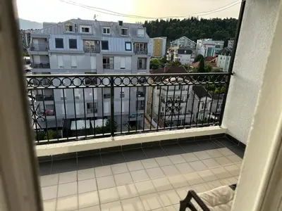 a balcony with a view of some buildings at Due Sorelle in Podgorica
