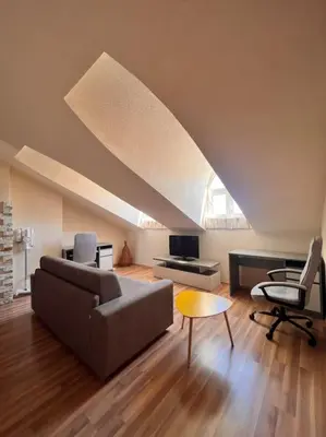a living room with a couch and chairs at Apartment Marron Matou Budva in Budva