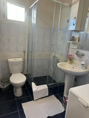 a bathroom with a toilet and a sink at TIA Sveti Stefan in Budva