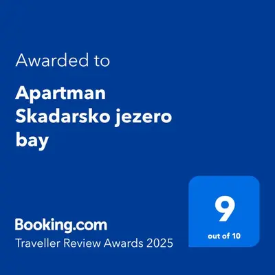a screenshot of a phone with the text awarded to aprilanan skadarius at Apartman Skadarsko jezero bay in Vranjina