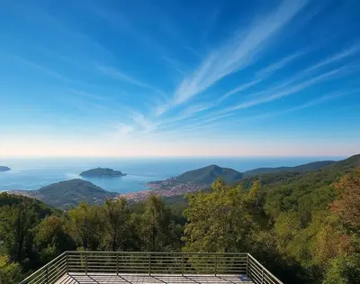 a view of the ocean from a mountain top at Million Star Villa in Lapčići