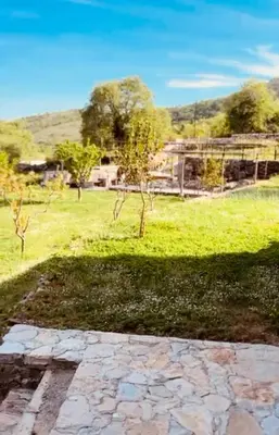 a view of a field with trees and a fence at Etno Selo - Familie Raickovic in Podgorica