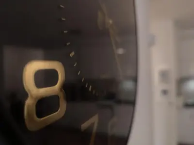 a close up of a microwave with a wooden handle at Dea apartment in Dobra Voda