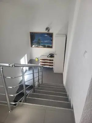 a stairway with a stair railing and a stair case at Apartment Asko in Ulcinj
