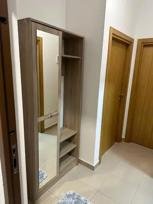 a closet with a mirror in a room at Viktor Apartman in Podgorica