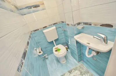 a bathroom with a toilet and a sink at Sunny apartment Tara in Kotor