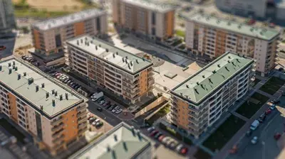 an aerial view of a city with tall buildings at Apartment Katarina in Podgorica