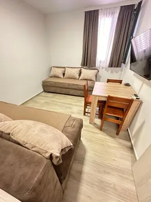 a living room with a couch and a table at Apartman Vesna Budva 2 in Lugovi