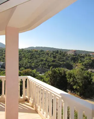 a view from the balcony of a house at Villa Rossa in Utjeha