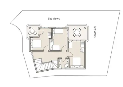 a floor plan of a house at Villa Blanca in Utjeha