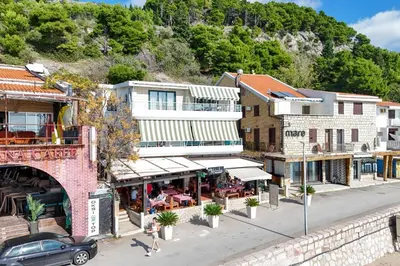 an overhead view of a street in a small town at Apartmani Sonja i Branko in Sutomore