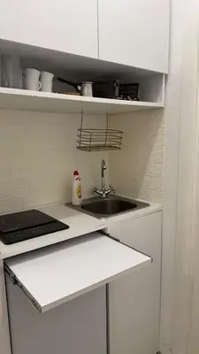 a kitchen with a sink and a counter top at Podgorica apartment - up to 4 persons in Podgorica