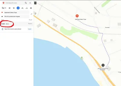 a screenshot of a google maps screen with a map at Apartment Zeleny Pojas in Bar