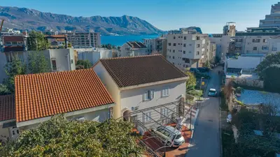 a view of a city with buildings and a street at Apartments Spin in Budva
