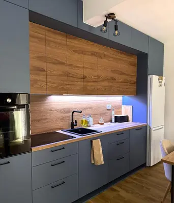 a kitchen with a sink and a refrigerator at Apartment Simovic in Cetinje