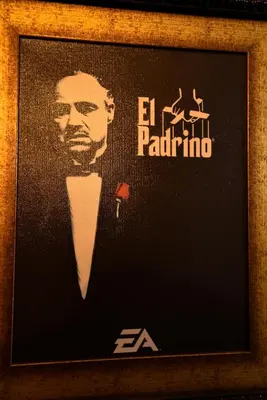 a framed picture of a man in a suit and tie at Apartment Godfather in Budva