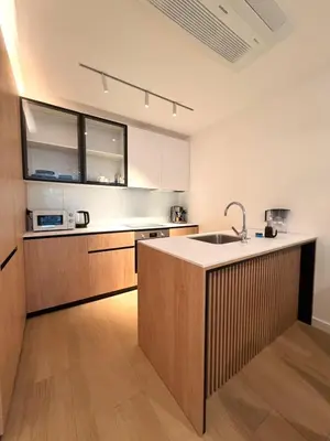 a kitchen with a sink and a counter top at Air Onia in Budva