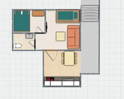 a drawing of a floor plan of a house at Dzenan apartmani in Dobra Voda