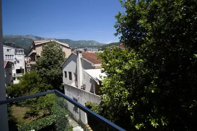 a view from the balcony of a building at Alpesa Apartments in Budva