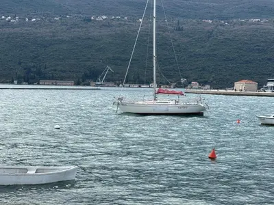 a sail boat in a large body of water at Villa Bait in Bar
