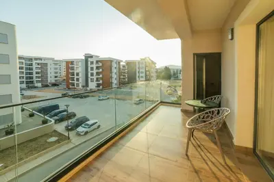 a balcony with a view of a city at Hotel Umma in Ulcinj