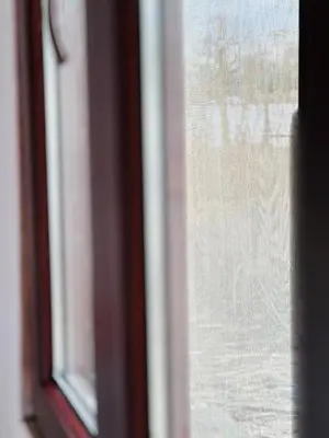 a close up of a window with a view at Villa Ana in Ulcinj
