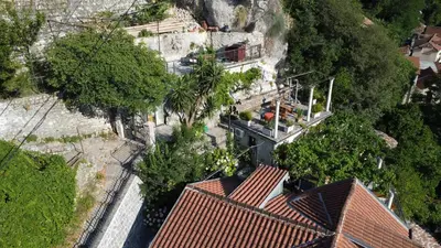 an overhead view of a house with trees at Romantic Escape - Stunning Rooftop Views - Old Town in Kotor