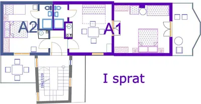 a floor plan of a house with a i spread at Apartments Markovic Sutomore in Sutomore