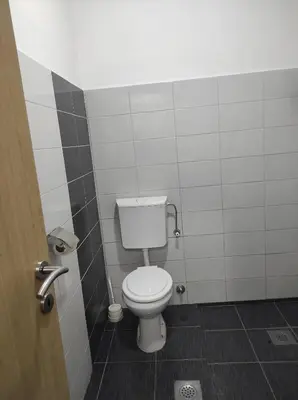 a bathroom with a white toilet in a stall at Tanla in Danilovgrad