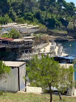 a view of a marina with boats in the water at Ferienwohnung - Devas in Ulcinj