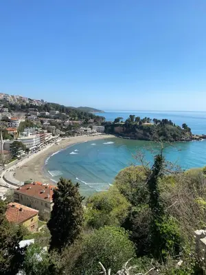 a view of a beach from a hill at Ferienwohnung - Devas in Ulcinj