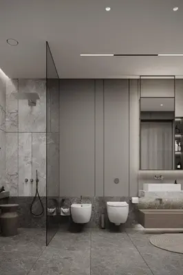 a bathroom with two toilets and a sink and a shower at Dukley villas in Budva