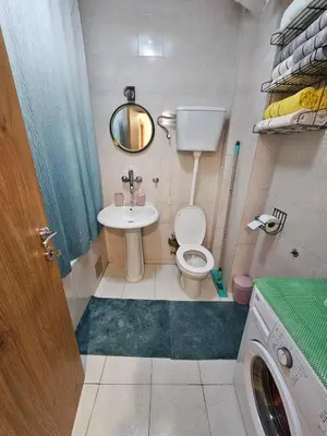 a small bathroom with a toilet and a sink at Mimoza Apartment in Budva in Budva