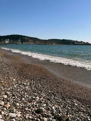 a beach with rocks and the ocean on a clear day at Zinzula 3 in Bar, Susanj
